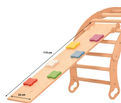 Rutschbrett & Hühnerleiter 115 cm Quadrate – weitere Produktansicht 2 – RINAGYM