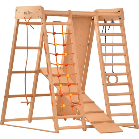 Holz-Kletterturm für den Innenbereich mit Rutsche