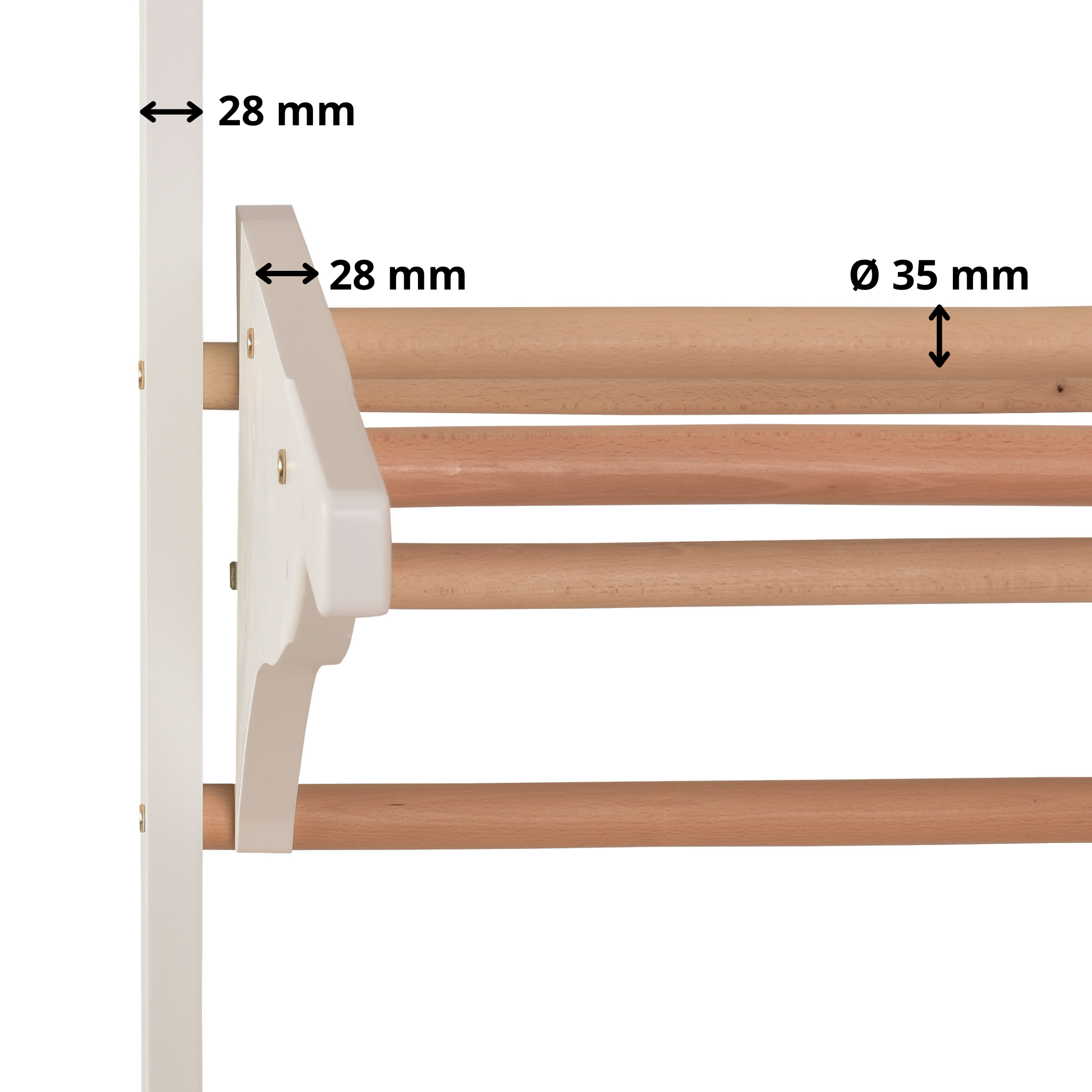 Sprossenwand mit Klimmzugstange & Dip-Barren – PRO PURE – weitere Produktansicht 7 – RINAGYM