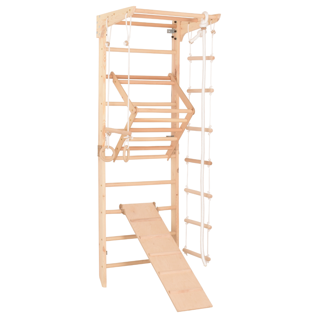 Sprossenwand Kinder 3 aus Holz mit Rutschbrett – weitere Produktansicht 10 – RINAGYM