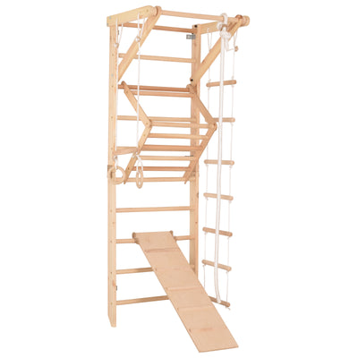 Sprossenwand Sport 3 aus Holz mit Rutschbrett – RINAGYM