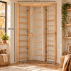 Structure d’escalade d’angle en bois – Échelle d’escalade, filet, échelle suspendue – Appareil de fitness compact pour toute la famille (SPR Corner Lack)