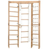 Structure d’escalade d’angle en bois – Échelle d’escalade, filet, échelle suspendue – Appareil de fitness compact pour toute la famille (SPR Corner Lack)