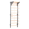 Sprossenwand STEEL KOM 2 Graphit mit Turnringen & Strickleiter – weitere Produktansicht 8 – RINAGYM
