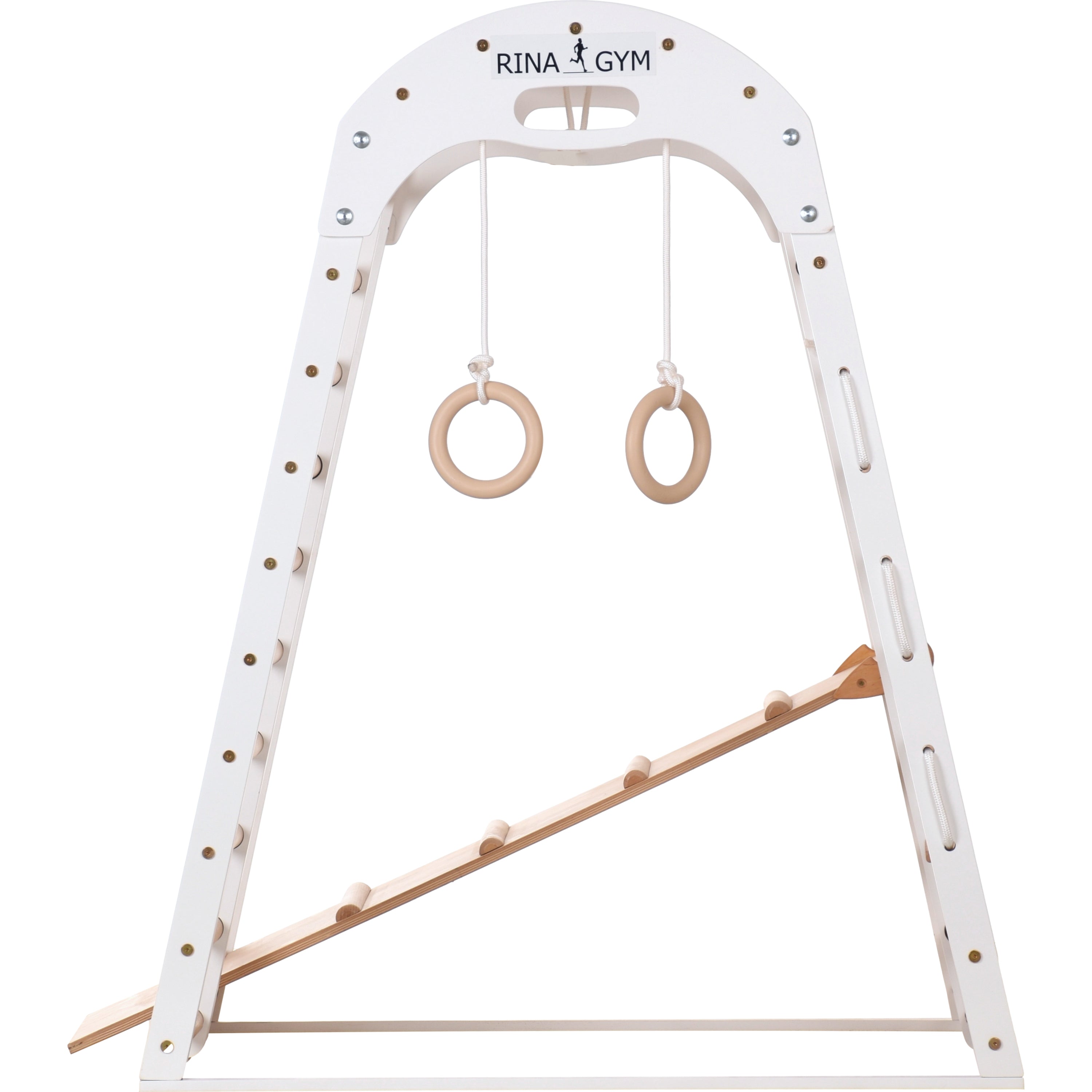 Indoor-Klettergerüst weiß 125 cm mit Netz – weitere Produktansicht 5 – RINAGYM