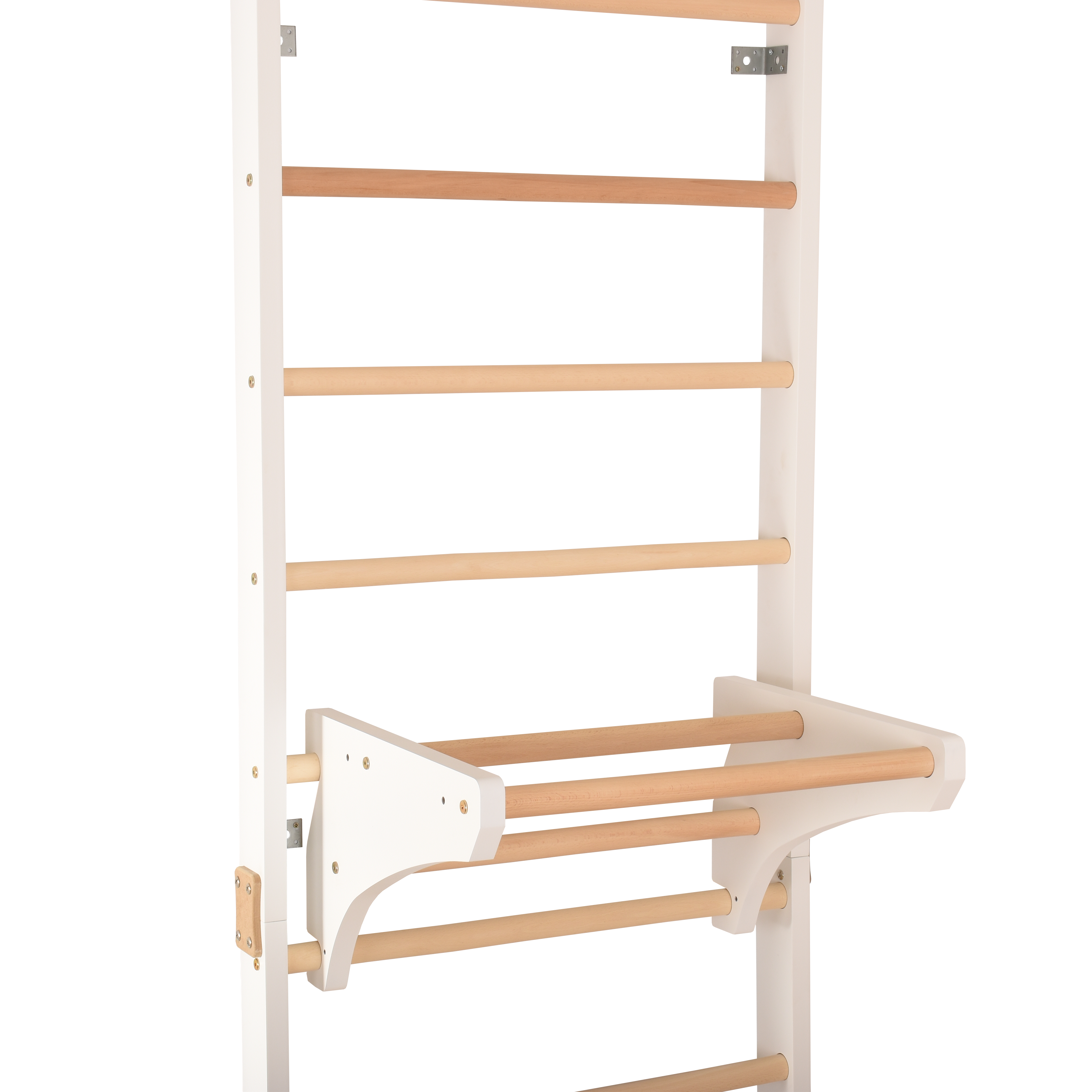 Sprossenwand weiß – 2 Klimmzugstangen & Turnringe – weitere Produktansicht 15 – RINAGYM