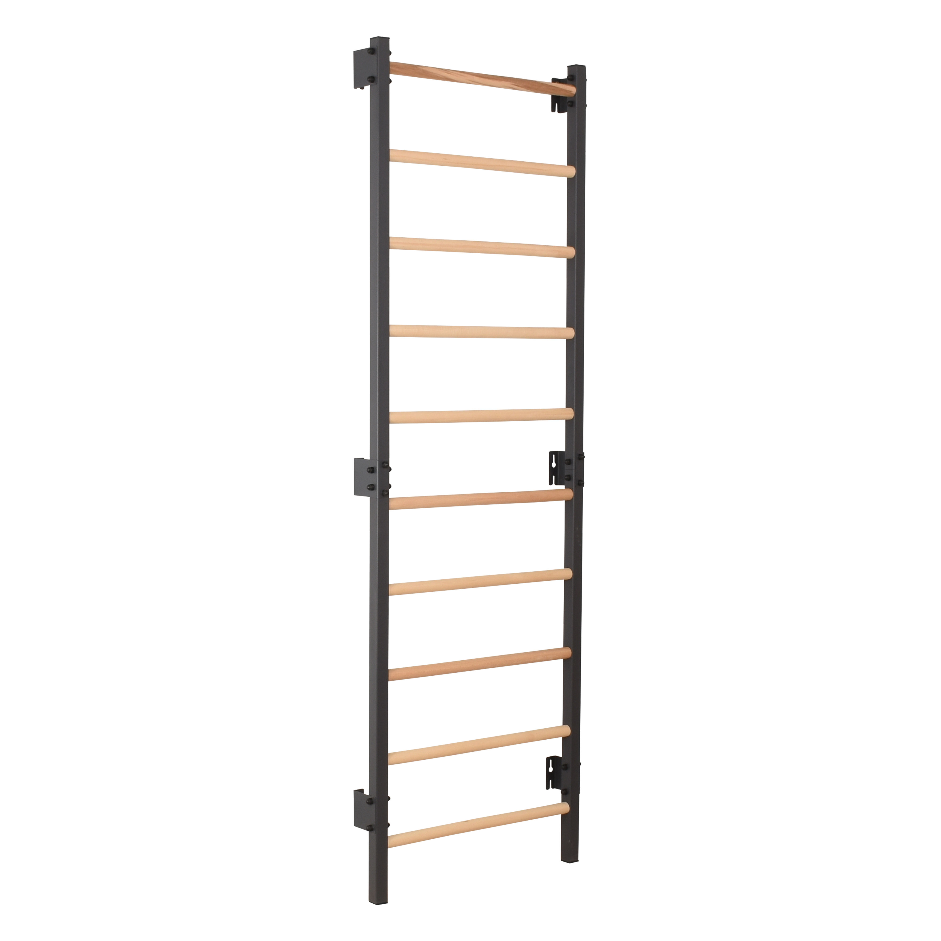 Sprossenwand STEEL 1 Graphit – Stahl & Buchenholz – RINAGYM