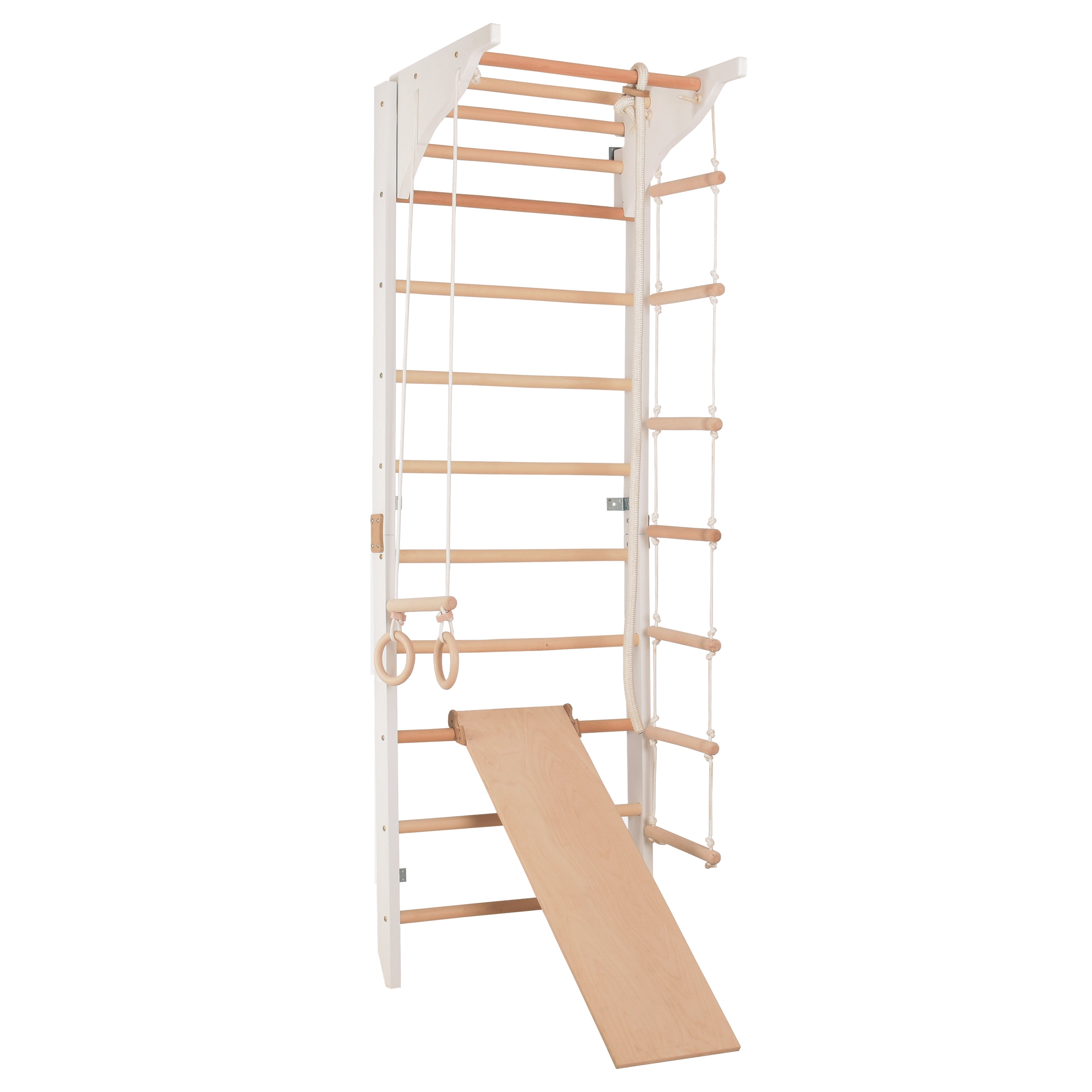 Sprossenwand PRO 3 weiß – Dip-Barren & Kletterrampe – weitere Produktansicht 12 – RINAGYM