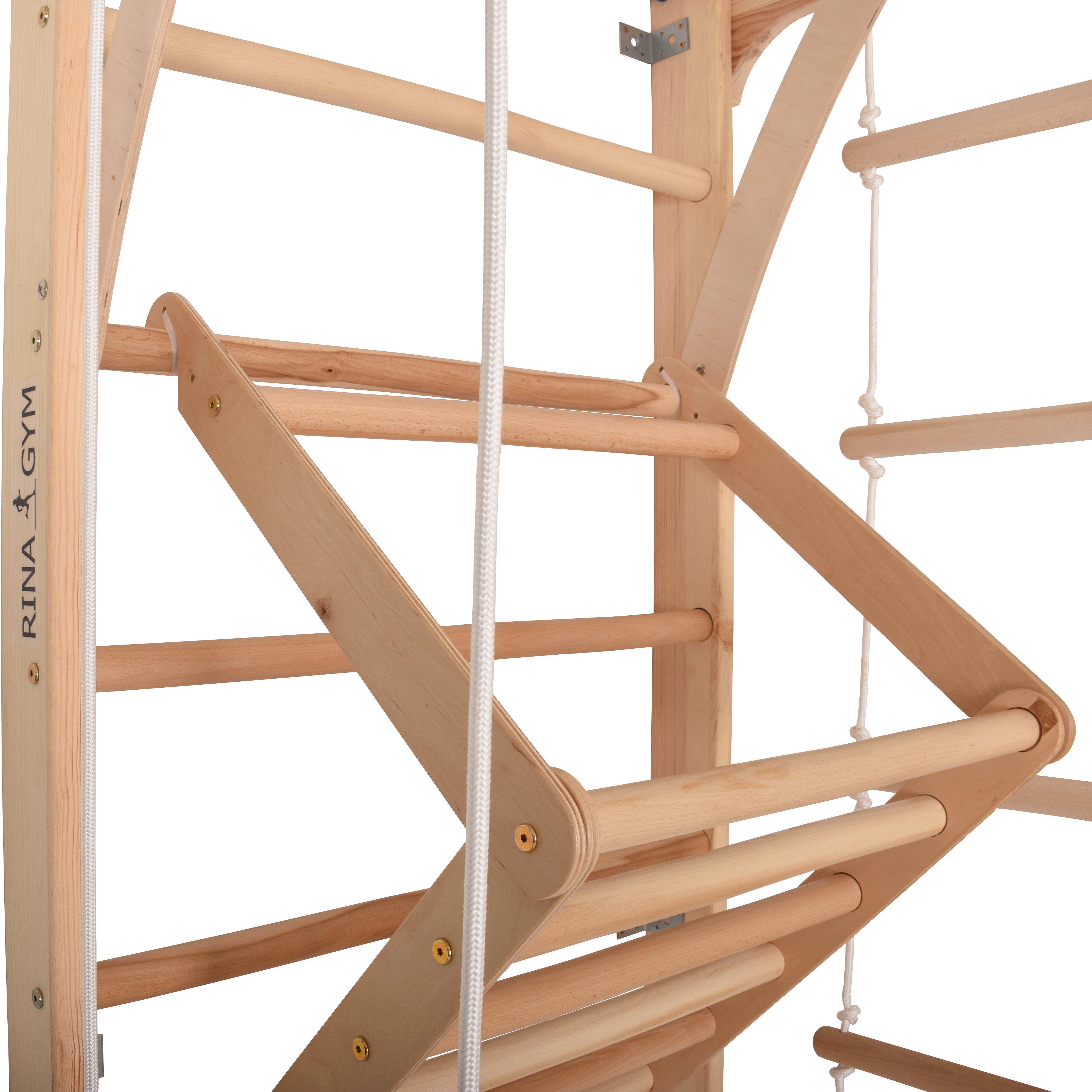 Sprossenwand Kinder 3 aus Holz mit Rutschbrett – weitere Produktansicht 7 – RINAGYM